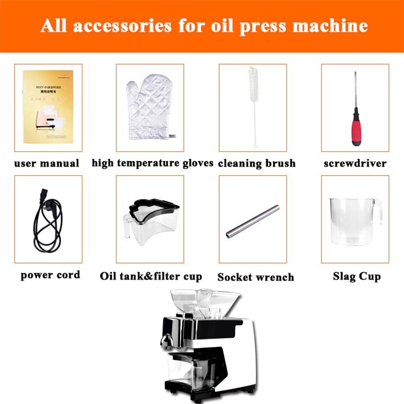 Packing list of Home Oil Expeller press Machine
